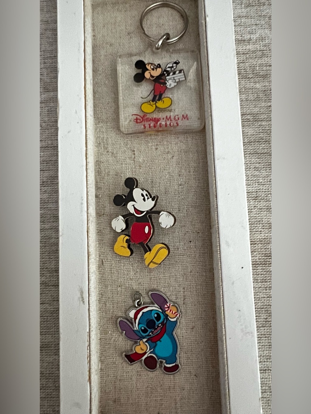 Walt Disney World Lot of 3 Pin, Keychain, Pendant/Charm Mickey & Lilo & Stitch